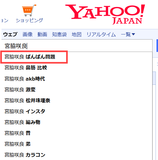 YAHOO!JAPAN検索画面